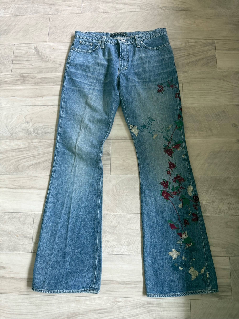 Versace Jeans Couture  Flare Jeans - Leaves  Detail